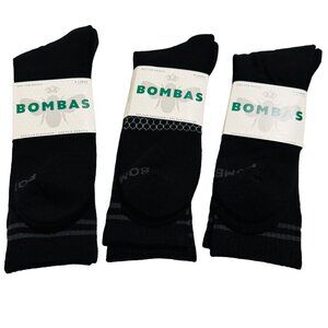 Bombas Calf Socks mens size XL solid black Honeycomb cushion stay up 3 pairs new